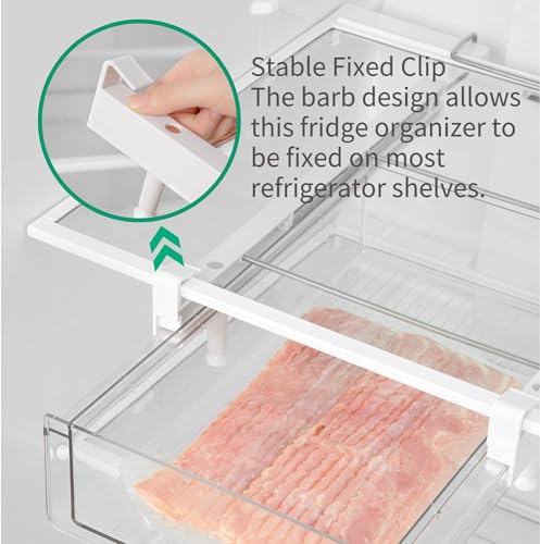 Large Fridge Drawer Organizer 14in-20in Upgradation Refrigerator Undershelf Drawer, Extra-Deep Storage Deli Meat, Cheese, Eggs, Fruit, Vegetable - view 6