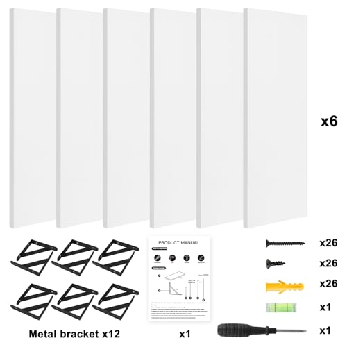 16.5 Inch Floating Shelves for Wall Home Decor, White, Set of 6 - view 7