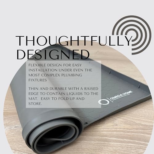 Under Sink Mat for Kitchen Waterproof 34"x22", Kitchen Cabinet Liner, Shelf Liner for Cabinets, Silicone Mat, Under Sink Liner - view 4