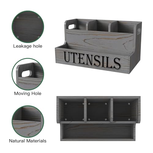 Extra Large Kitchen Utensils Holder, 2 Tier, 4 Compartments - view 4