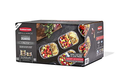 Brilliance 14-Piece Airtight Food Storage Set and 2-Compartment 2.85-Cup Leakproof Meal Prep Containers - view 7