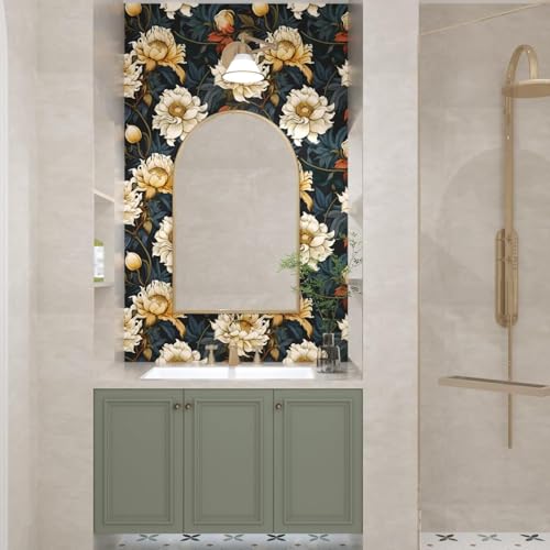 Dark Vintage Floral Peel and Stick Dahlia Wallpaper 17.5" x 118" - view 3