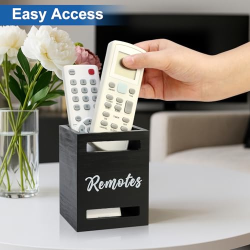 Black Wooden Table Remote Holder Wall Mount Nightstand TV Controller Caddy - view 5