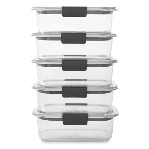 Brilliance Tritan Plastic Food Storage Containers BPA Free Airtight Lids Ideal for Lunch Meal Prep & Leftovers Set of 5 (3.2 Cup) - view 2