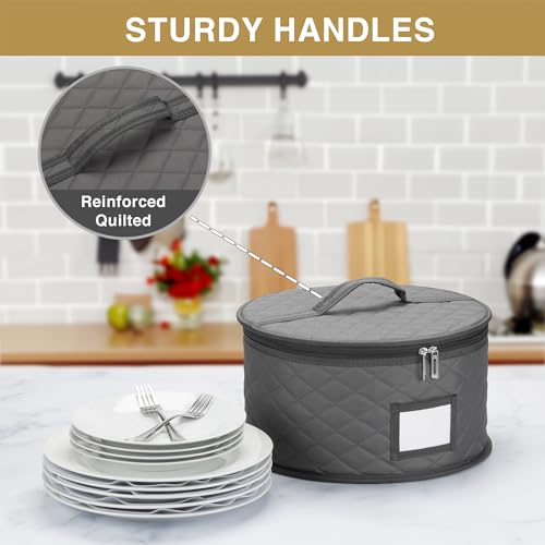 2 Pack 15" China Storage Containers for Charger Plates, 24 Felt Protectors - view 4