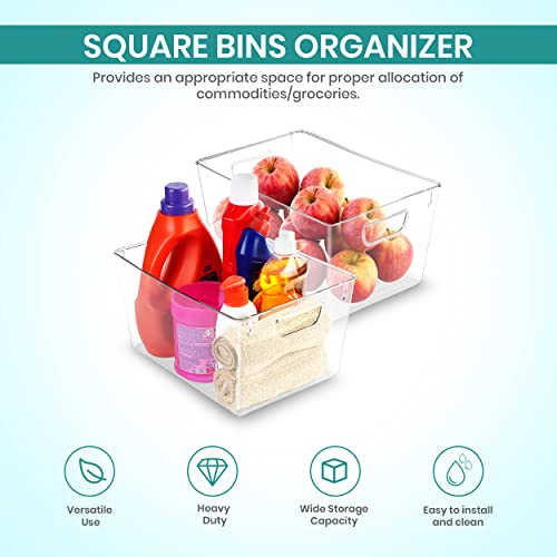 Pantry Organizers and Storage Bins, 6 Pack, Large, Clear - view 4