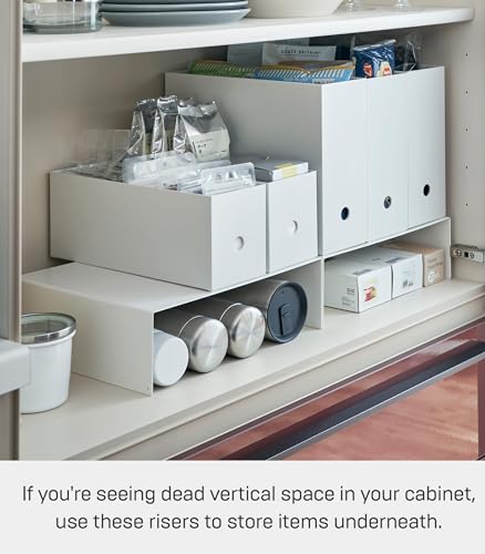 YAMAZAKI Home Tower Steel Under Cabinet Bottom Shelf Storage Organizer, Set of 2 Dish Riser for Under Sink Or Kitchen Pantry Or Counter - Steel - view 3
