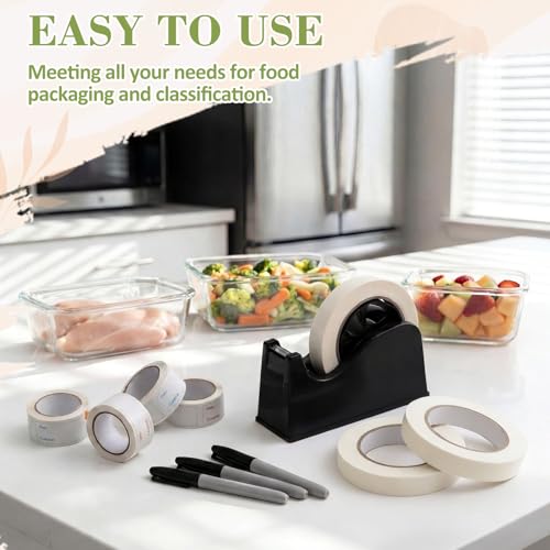 14 Pcs Freezer Tape Kit with Dispenser, Labels, Markers, White - view 6