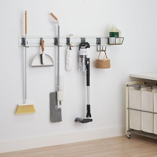 9Pc Heavy Duty Wall Track Storage Kit, 2 PVC 28" Panels, 7 Hooks - view 3