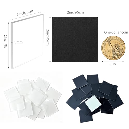30 PCS DIY Acrylic Fridge Magnets Set, 2"x2"x0.16" Clear Refrigerator Magnet Kit with Self-Adhesive Backing, 3D Decorative Craft Kit for Photos, Artworks, Home Decor & Office Organization - view 5