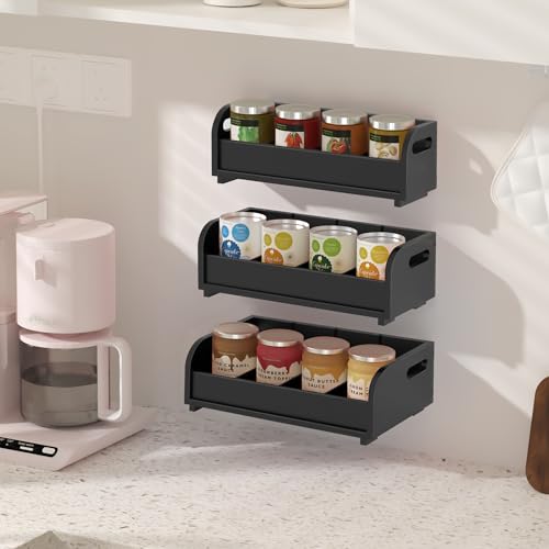 3-Tier Bamboo Tea Bag Organizer, Stackable Tea Holder for Countertop, Black - view 6