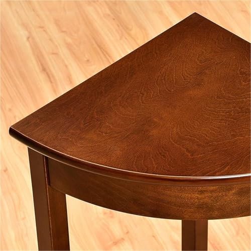 Corner Tables Compact Triangle Solid Wood Side Table Corner Shelf Unit with 2 Shelves Sofa Accent Table for Small Space Little Corner Space Saver(Brown) - view 5
