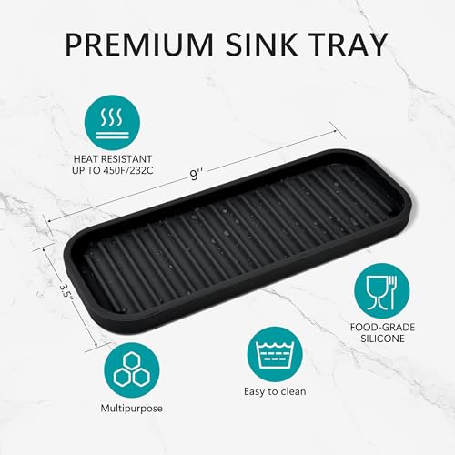 Silicone Sponge Holder for Kitchen Sink - Soap Tray 2 Pack Black - view 5