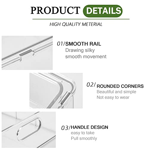 Refrigerator Organizers and Storage, 2 Pack BPA-Free Sturdy Stackable Clear Pull out Drawer Organizer Bins, Fridge Organizers and Storage for Fruit, Produce, Drink, Snack and Food Storage Containers - view 6