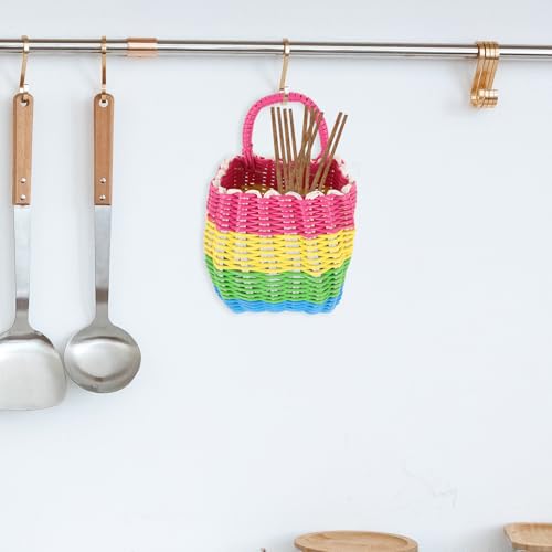 Plastic Hanging Basket 15x13x9cm Kitchen Bathroom Storage Organizer - view 6