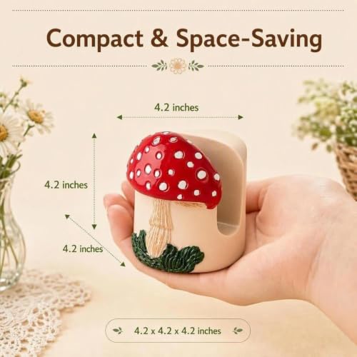 Mushroom Kitchen Sponge Holder Cute Resin Sink Caddy Organizer Decor - view 6