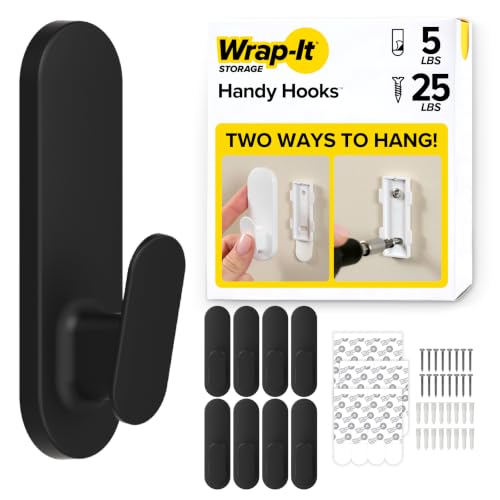 Handy Hooks - The Ian Large 8 Pack (Black)