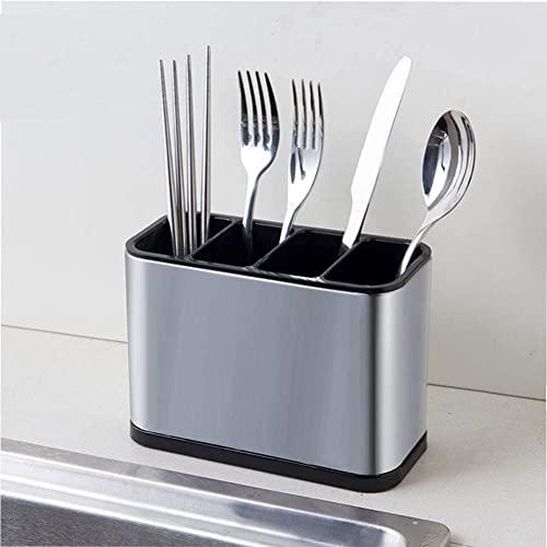 Silverware Caddy Utensil Caddy Spoon Holder with 4 Divided Compartments, Sturdy Stainless Steel, Rust Proof - view 4