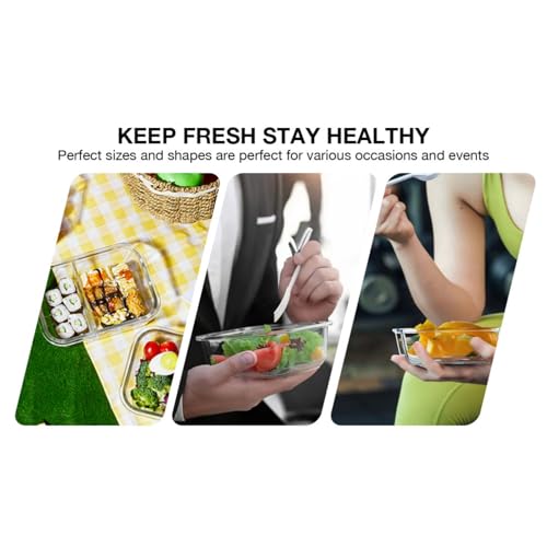5Pack (32oz-3 Compartments with Lunch Bag) Glass Food Storage Containers with Lids for Kitchen Meal Prep, Fridge Organization, Lunch Box - view 4
