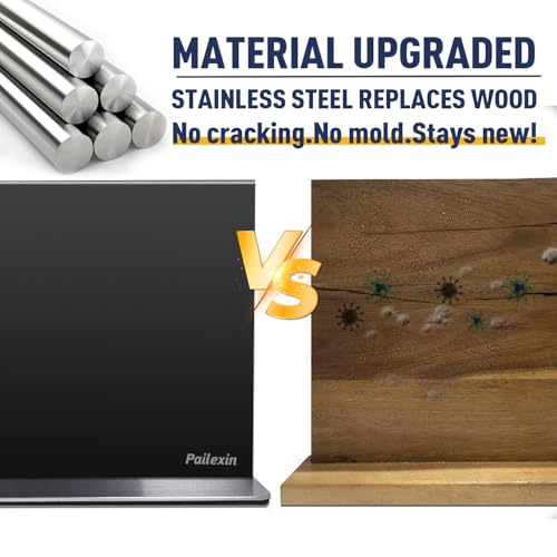 Magnetic Knife Block Without Knives—Black, Stainless Steel, 12" - view 2