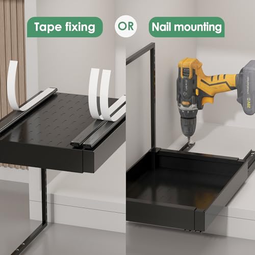 Under Sink Organizer, L-Shaped Pull Out Cabinet Rack for Kitchen - view 6