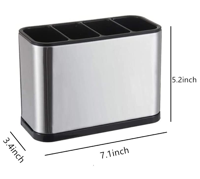 Silverware Caddy Utensil Caddy Spoon Holder with 4 Divided Compartments, Sturdy Stainless Steel, Rust Proof - view 5