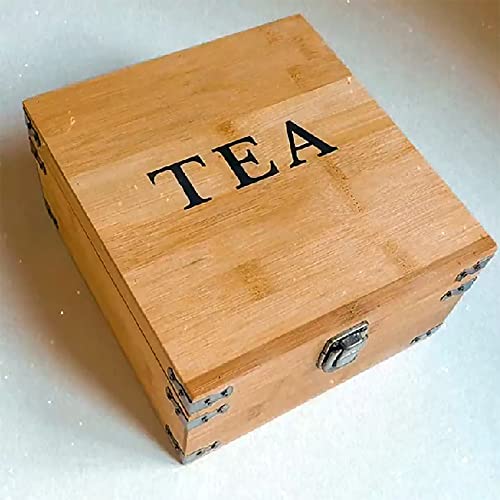 Tea Organizer Box 7.4" x 8.1" x 4.2" Bamboo Wood Organizer Storage Chest 4 Tall Adjustable Slots 100% Handmade Eco-Friendly Natural Kitchen Décor - view 5