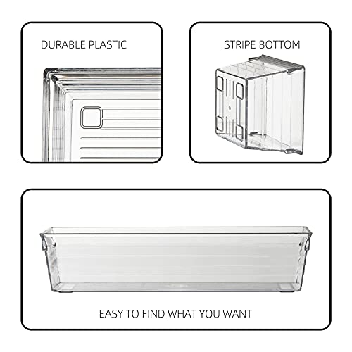 Clear Plastic Drawer Organizer Tray for Vanity Cabinet (Set of 10),Storage Tray for Makeup, Kitchen Utensils, Jewelries, and Gadgets - view 6