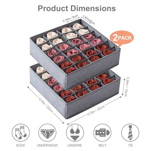 2 Pack Socks Underwear Drawer Organizer Divider - view 2
