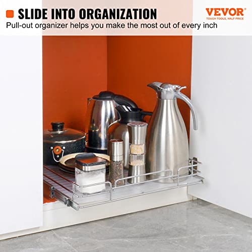 15.5" Wx21 Dx3.5 H Pull Out Cabinet Organizer, Heavy Duty Slide Out Pantry Shelves, Chrome-Plated Steel Roll Out Drawers, Storage for Home Under Sink, 16.5" Wx22 Dx7 H Install Size for Cabinet - view 2