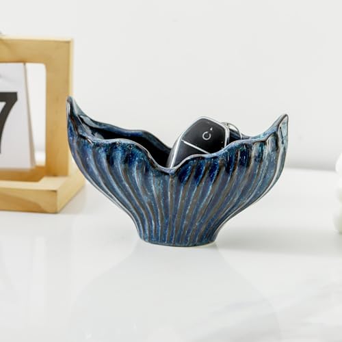 Blue Ceramic Fishtail Sink Sponge Holder Caddy Organizer - view 7