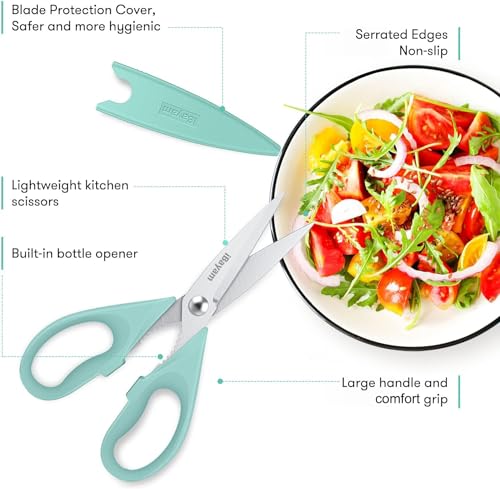 2 Pack All Purpose Kitchen Scissors Shears Heavy Duty, Blade Covers - view 2