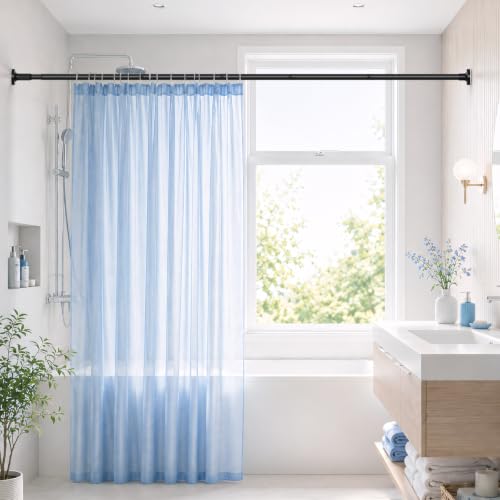 Shower Curtain Rods 32–91Inch,Black Tension Curtain Rod - view 4