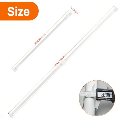 1Pcs Tension Rods Room Divider, Adjustable Curtain Rod No Drill, 53-100Inch - view 2