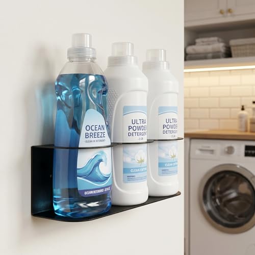Spray Bottle Holder Wall Mount, 3-Slot Heavy Duty Steel Organizer for Cleaning Supplies and Spray Cans, Garage Storage and Home Organization, Easy Install - view 6