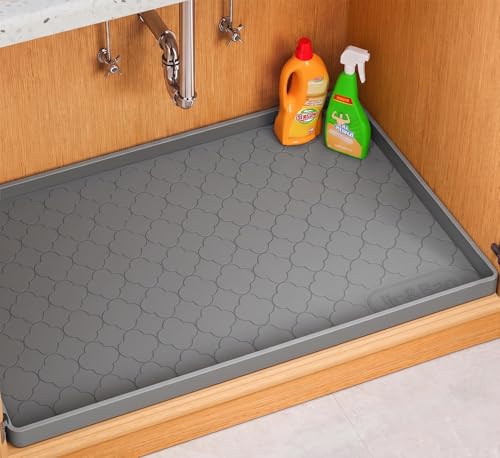 Under Sink Mat 31" x 22" Waterproof Silicone Cabinet Kitchen Liner