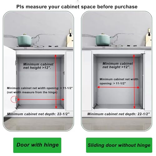 Pull Out Cabinet Organizer for Pans, Pot lid, Cookie Sheet, Cutting Board, Baking Tray, Slide Out Kitchen Cabinet Storage Organizer, 10.5''W X 21"D X 10.6"H, Wood - view 5