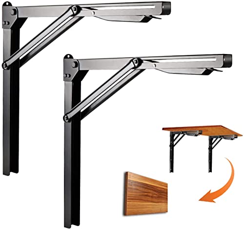 24 inch Folding Shelf Brackets, Steel Wall Mounted Shelf Bracket