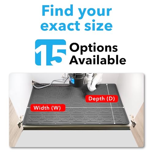 Waterproof Undersink Mat (Beige 34" 1/4 x 22 1/4) 36 inch Cabinet Base Liner for Kitchen & Laundry Cabinets Catches Leaks Prevents Damage Flexible Sink Driptray - view 5