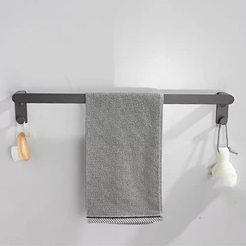 Gunmetal Gray Shower Caddy - Rustproof Aluminum Corner Shelf with Towel Rail, 50cm Organizer for Bathroom & Kitchen Storage, Durable & Stylish Solution