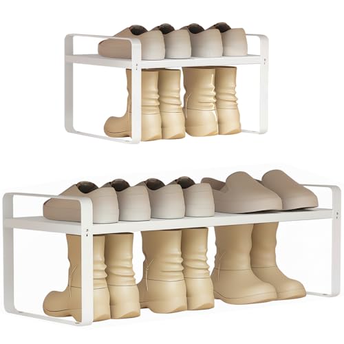 Expandable Shoe Rack, Closet Shoe Organizer, 10" High, 15"-24"