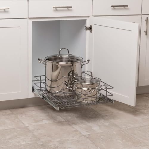 RS-MUB-17-FN 5 in. H x 18 in. W x 20 in. D Multi-Use Basket Silver Pull Out Cabinet Organizer, Frosted Nickel - view 5