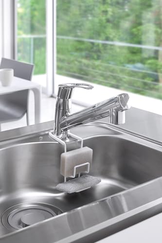 Home Tower Faucet-Hanging Sponge Holder - Kitchen Organizer Sink Rack Basket - Double - Steel - view 2
