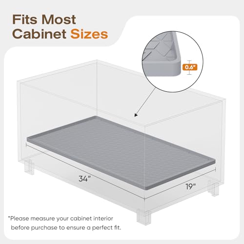 Waterproof Under Sink Mat, 34"x19", Drip Tray Shelf Liner, Grey - view 2
