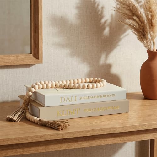 Linen Decorative Book Storage Boxes - Set of 2 Faux Books for Coffee Table Decor, Neutral Fake Book Props for Hiding TV Remotes & Entryway Styling (Khaki & Off-White) - view 4