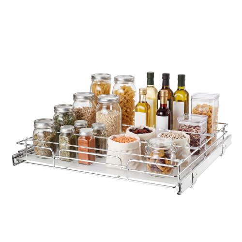 Pull Out Cabinet Organizer 21.14"W x 20.98"D Steel Slide Out Drawers