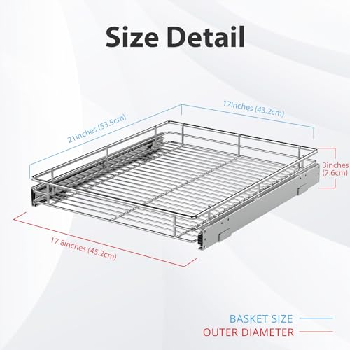 Pull Out Cabinet Organizer,17.8” Slide Out Kitchen Organizers Storage - view 6
