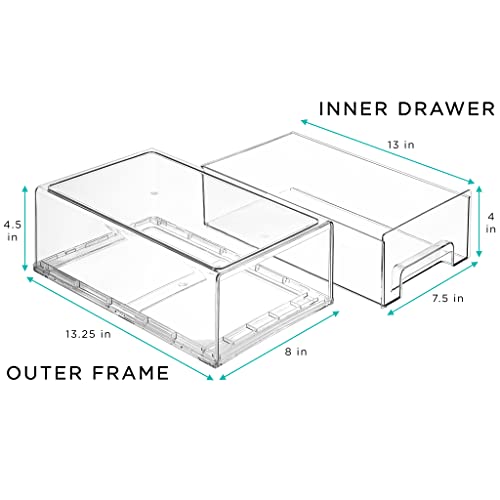 Clear Stackable Storage Drawers for Refrigerator (Medium, 2 Pack) - view 3