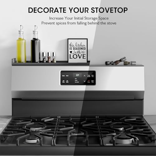30" Adjustable Magnetic Stove Top Shelf, Matte Black - view 5