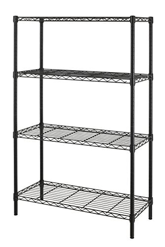 Premium Heavy Duty 4 Tier Adjustable Metal Wire Shelving Rack Unit Storage Organizer Tower Shelf System 3Layer Anti-Rust Coating Garage Workshop Kitchen Steel Leveling Feet 36”x14”x54” Black - view 3